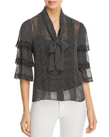 Rebecca Taylor Pebble Print Silk Chiffon Blouse at Bloomingdales